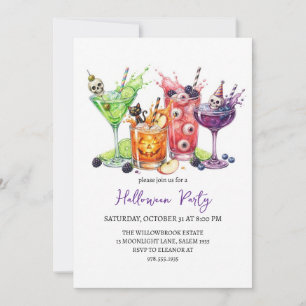 Grusel- Cocktailparty Halloween Einladung