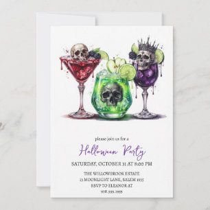 Grusel- Cocktailparty Halloween Einladung