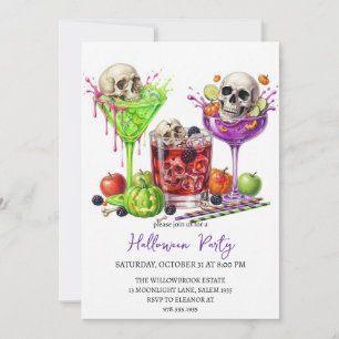 Grusel- Cocktailparty Halloween Einladung
