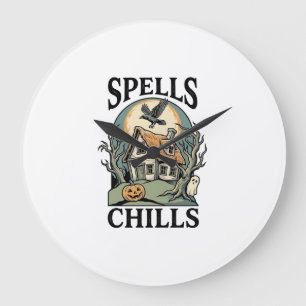 Grusel Cottage Halloween-Shirt für die gruselige S Große Wanduhr