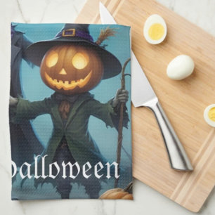 Grusel-Duo Kürbis Halloween Geschirrtuch