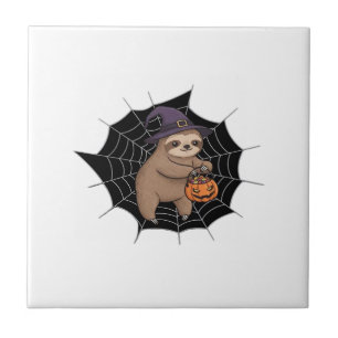 Grusel-Faultier Halloween-Spaß - Süße Süßigkeiten Fliese