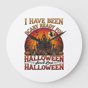 Grusel Fertig Halloween Verzaubertes Schloss Hexe  Große Wanduhr