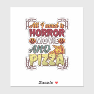 Grusel-Film-Pizza-Halloween-Kürbis-Totenkopf-Schei Aufkleber