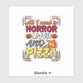 Grusel-Film-Pizza-Halloween-Kürbis-Totenkopf-Schei Aufkleber
