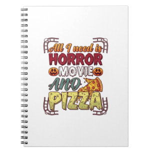 Grusel-Film-Pizza-Halloween-Kürbis-Totenkopf-Schei Notizblock