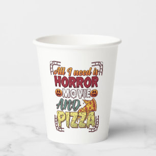 Grusel-Film-Pizza-Halloween-Kürbis-Totenkopf-Schei Pappbecher