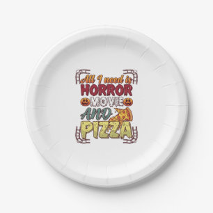 Grusel-Film-Pizza-Halloween-Kürbis-Totenkopf-Schei Pappteller