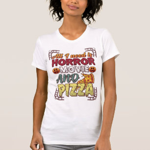 Grusel-Film-Pizza-Halloween-Kürbis-Totenkopf-Schei T-Shirt