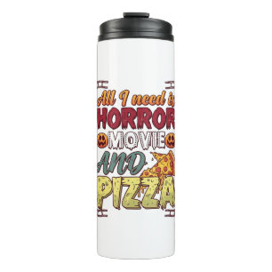 Grusel-Film-Pizza-Halloween-Kürbis-Totenkopf-Schei Thermosbecher