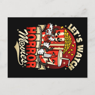 Grusel-Filme anschauen - Snacks Postkarte