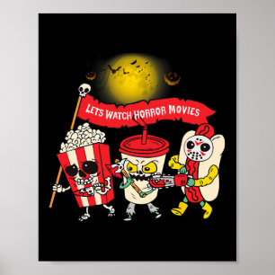 Grusel-Filme Halloween Lustiger Geist Skelett ansc Poster