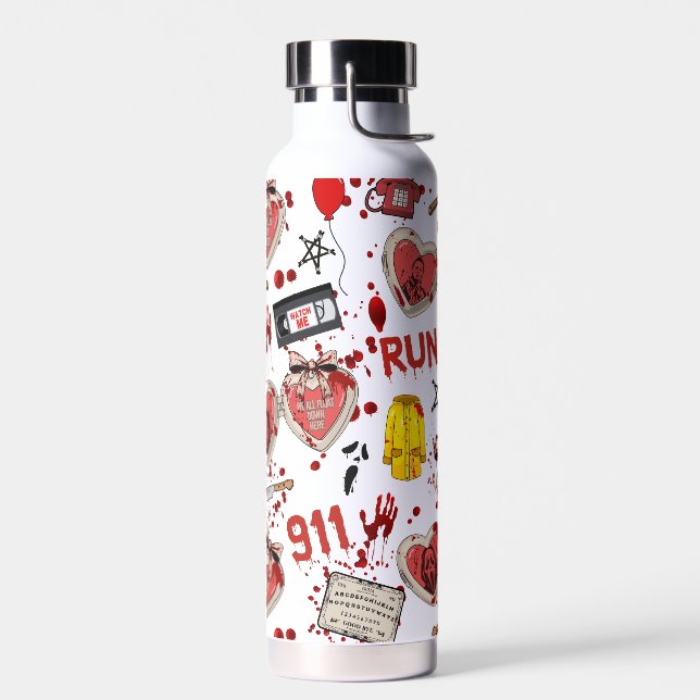 Grusel-Filme mit Blutspritzer-Killer  Trinkflasche (Links)