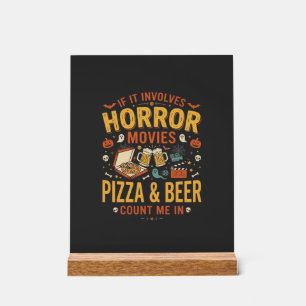 Grusel-Filme Pizza Bier Halloween Design_1 Acrylschild