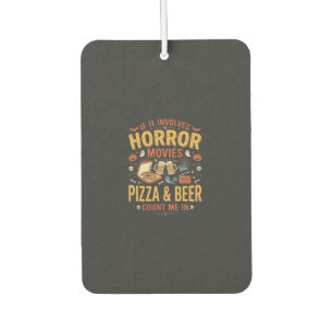 Grusel-Filme Pizza Bier Halloween Design_1 Autolufterfrischer