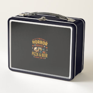 Grusel-Filme Pizza Bier Halloween Design_1 Metall Brotdose