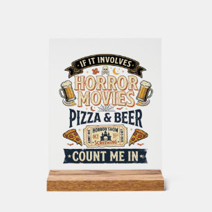Grusel Filme Pizza Bier Lustig Halloween_1 Acrylschild