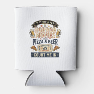 Grusel Filme Pizza Bier Lustig Halloween_1 Dosenkühler
