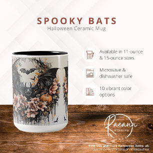 Grusel-Fledermäuse Halloween Keramikbecher Zweifarbige Tasse