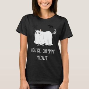 Grusel Grafik Katze Gruselig Schleichend Halloween T-Shirt