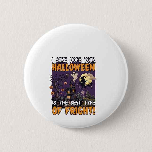 Grusel-Halloween-Haus-Hexe-Geist_1 Button (Vorderseite)