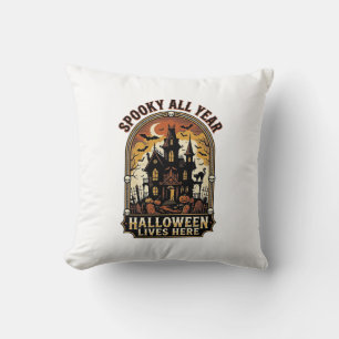 Grusel-Halloween-Haus Vintage Gruselig Ganzjährig_ Kissen
