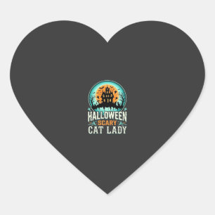 Grusel-Halloween-Katzen-Lady-Spookhaus-Design_1 Herz-Aufkleber
