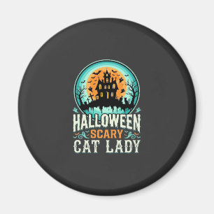 Grusel-Halloween-Katzen-Lady-Spookhaus-Design_1 Magnet
