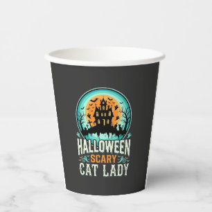 Grusel-Halloween-Katzen-Lady-Spookhaus-Design_1 Pappbecher