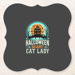 Grusel-Halloween-Katzen-Lady-Spookhaus-Design_1 Untersetzer