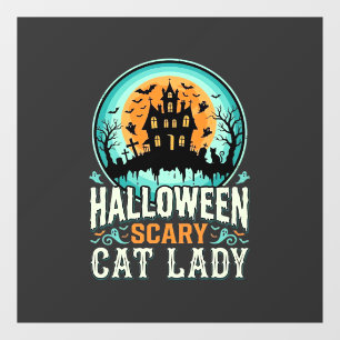 Grusel-Halloween-Katzendame-Spookhaus-Design_1 Fensteraufkleber