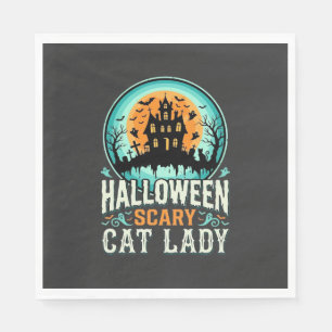 Grusel-Halloween-Katzendame-Spookhaus-Design_1 Serviette
