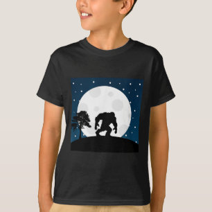 Grusel-Halloween-Kostüm - Bigfoot auf dem Mond T-Shirt