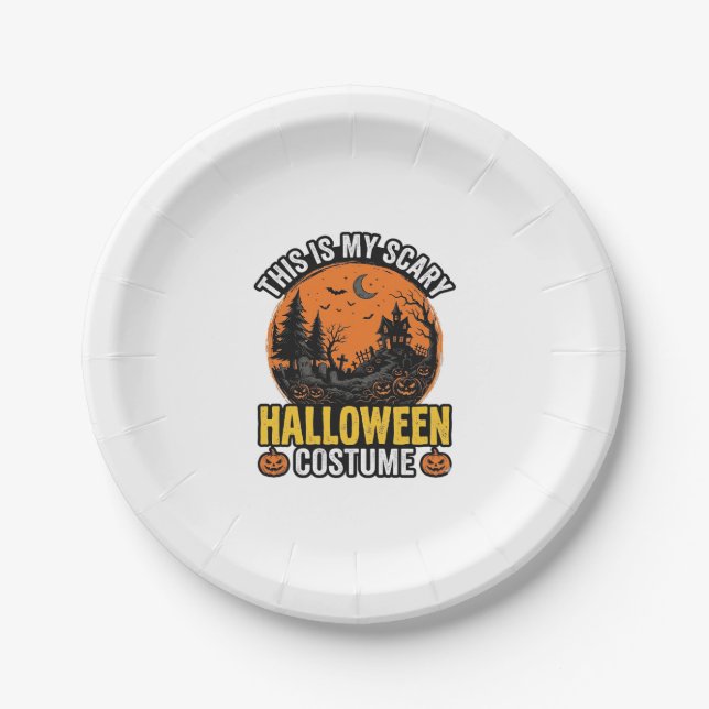 Grusel-Halloween-Kostüm Vintage Pappteller (Vorderseite)