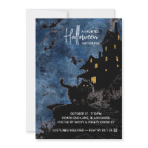 Grusel-Halloween-Party-Einladung – Blau