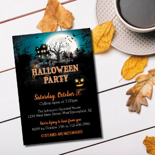 Grusel-Halloween-Party-Einladung für ein Spukhaus Einladung