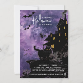 Grusel-Halloween-Party-Einladung – Lila Save The Date