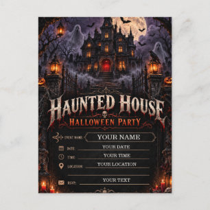Grusel-Halloween-Party im Gothic-Horror-Stil Postkarte
