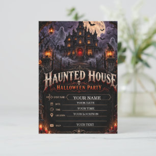 Grusel-Halloween-Party im Gothic-Horror-Stil RSVP Karte