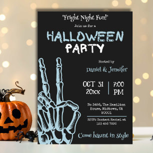 Grusel-Halloween-Party mit Skeletthand Gruselnacht Einladung