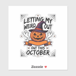 Grusel-Halloween-Shirt mit Kürbis-Geistern_1 Aufkleber