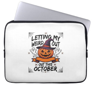 Grusel-Halloween-Shirt mit Kürbis-Geistern_1 Laptopschutzhülle