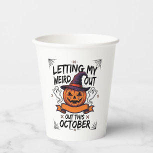 Grusel-Halloween-Shirt mit Kürbis-Geistern_1 Pappbecher