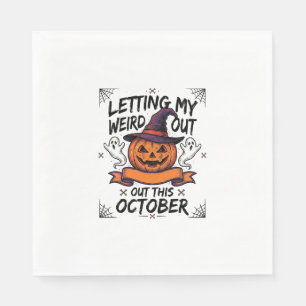 Grusel-Halloween-Shirt mit Kürbis-Geistern_1 Serviette