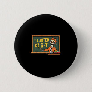 Grusel-Halloween-Skelett Grusel Sechs Sieben Zahl Button