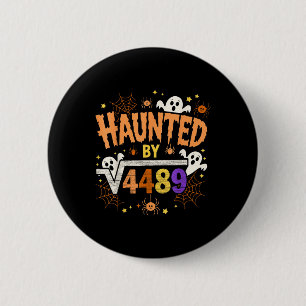 Grusel-Halloween-Skelett Gruselige Sechs Sieben Za Button