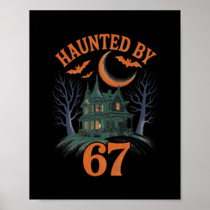Grusel-Halloween-Skelett Heimgesucht Sechs Sieben  Poster