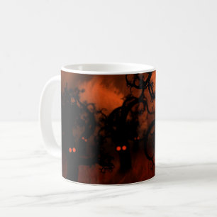 Grusel-Halloween-Spooky-Eyes Gruselige Wald Bäume Kaffeetasse