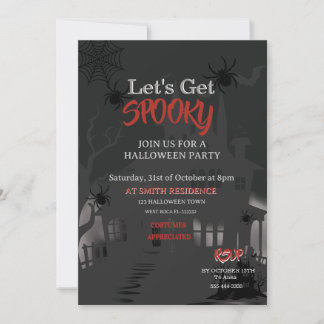 Grusel-Haus-Erwachsene-Halloween-Party-Vintage  Einladung