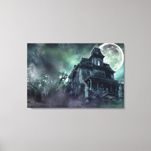 Grusel-Haus-Gotik-Horror-Leinwanddruck Leinwanddruck